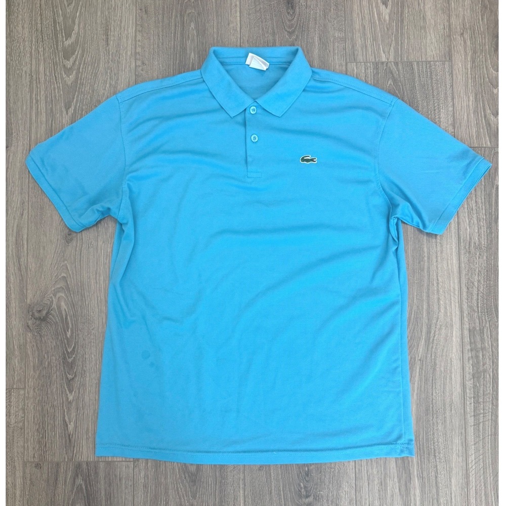 Lacoste Polo Shirt Size 7 Blue Classic Pique Short Sleeve Sporty Preppy Casual